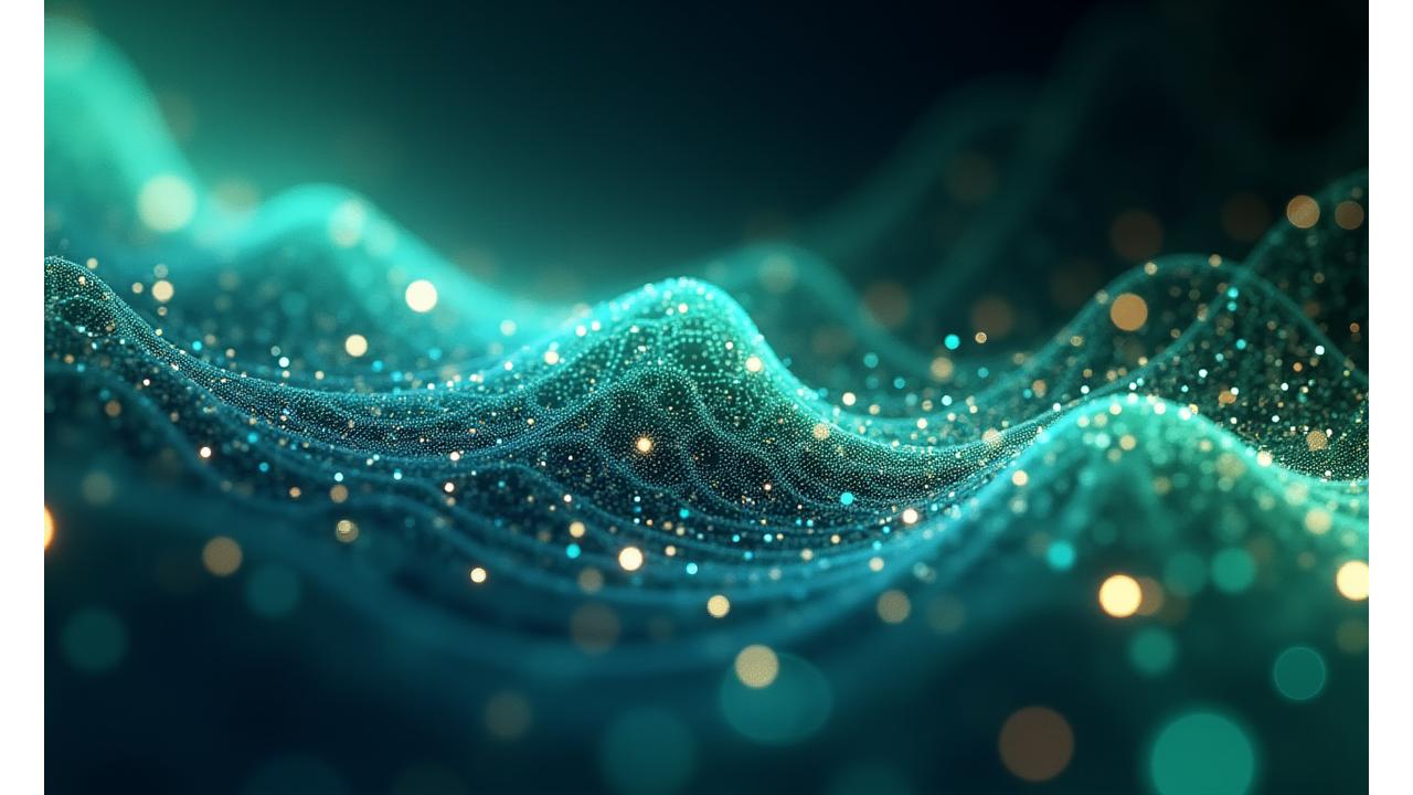 A futuristic, abstract representation of 3D printing innovation with glowing lines and geometric shapes converging, symbolizing advanced technology and progress.