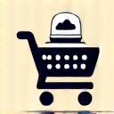 Shopping cart icon with printer consumables and a wireless symbol