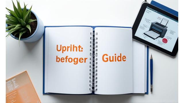 Open binder with 'Printer Buying Guide' on cover
