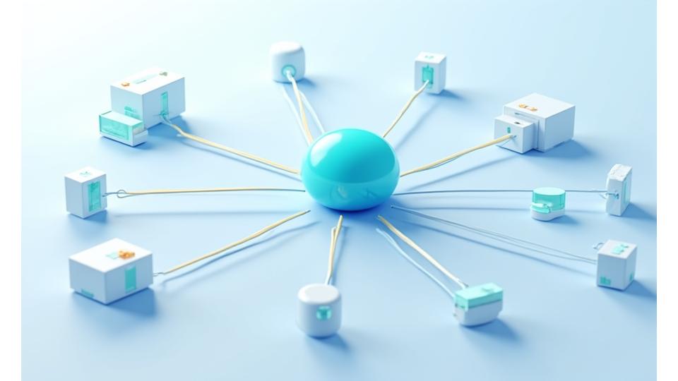 Abstract diagram showing secure data flow from user to a central protected database, with arrows indicating limited, controlled sharing with service partners.