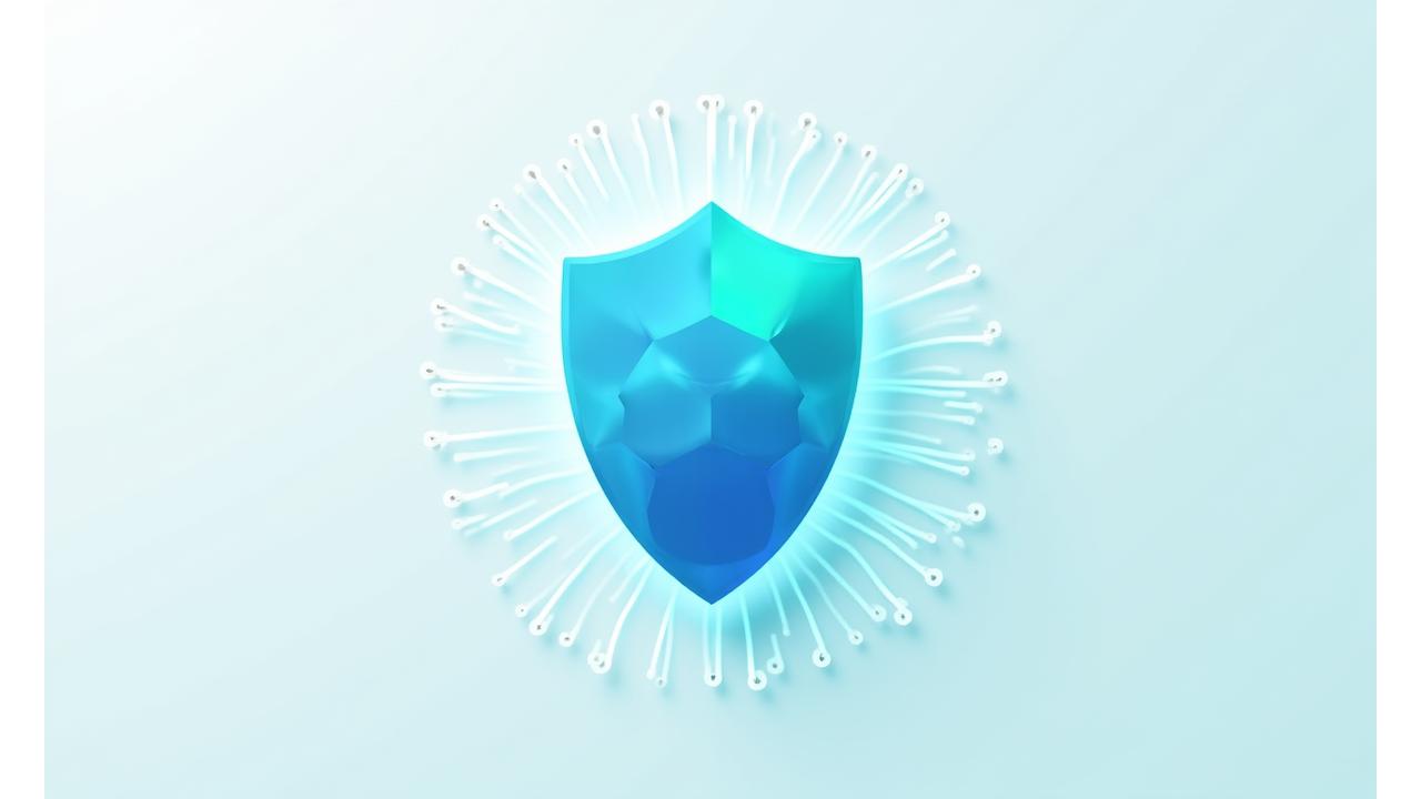 Illustration of a digital shield protecting data, with subtle lines representing digital flow.